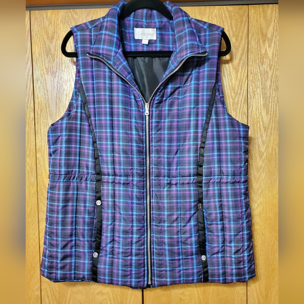 Erin London Multicolor Plaid Women's Vest